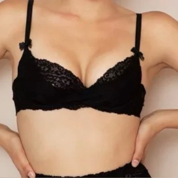 NWT Agent Provocateur Blythe Balconette Bra Black 32DD...